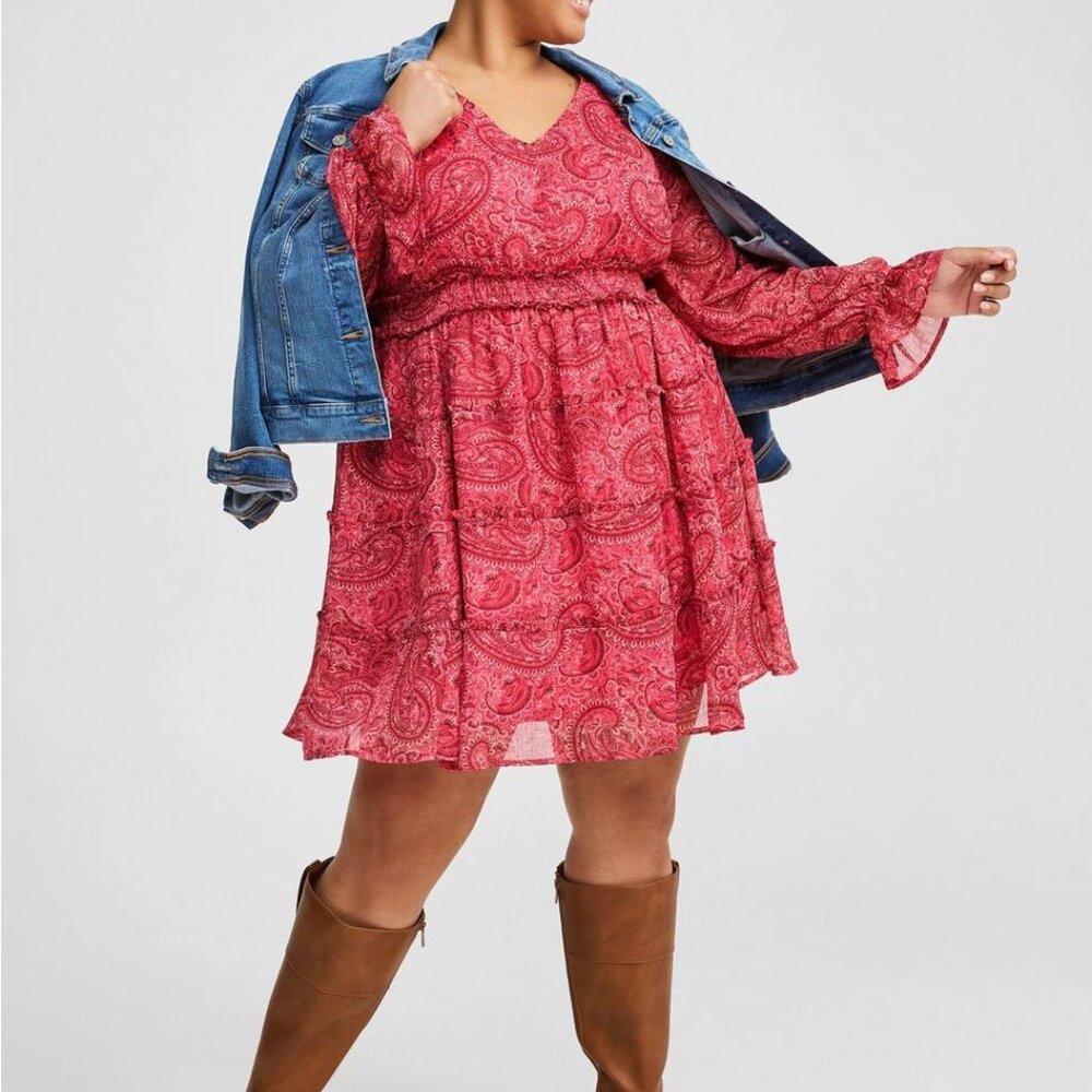 Torrid Mini Lurex Chiffon Tiered Dress 4X
